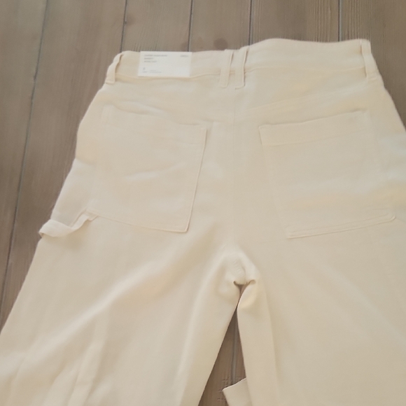 American Eagle Outfitters Off-White Stretch Super High-rise Baggy Wide Leg Pants - Picture 5 of 5